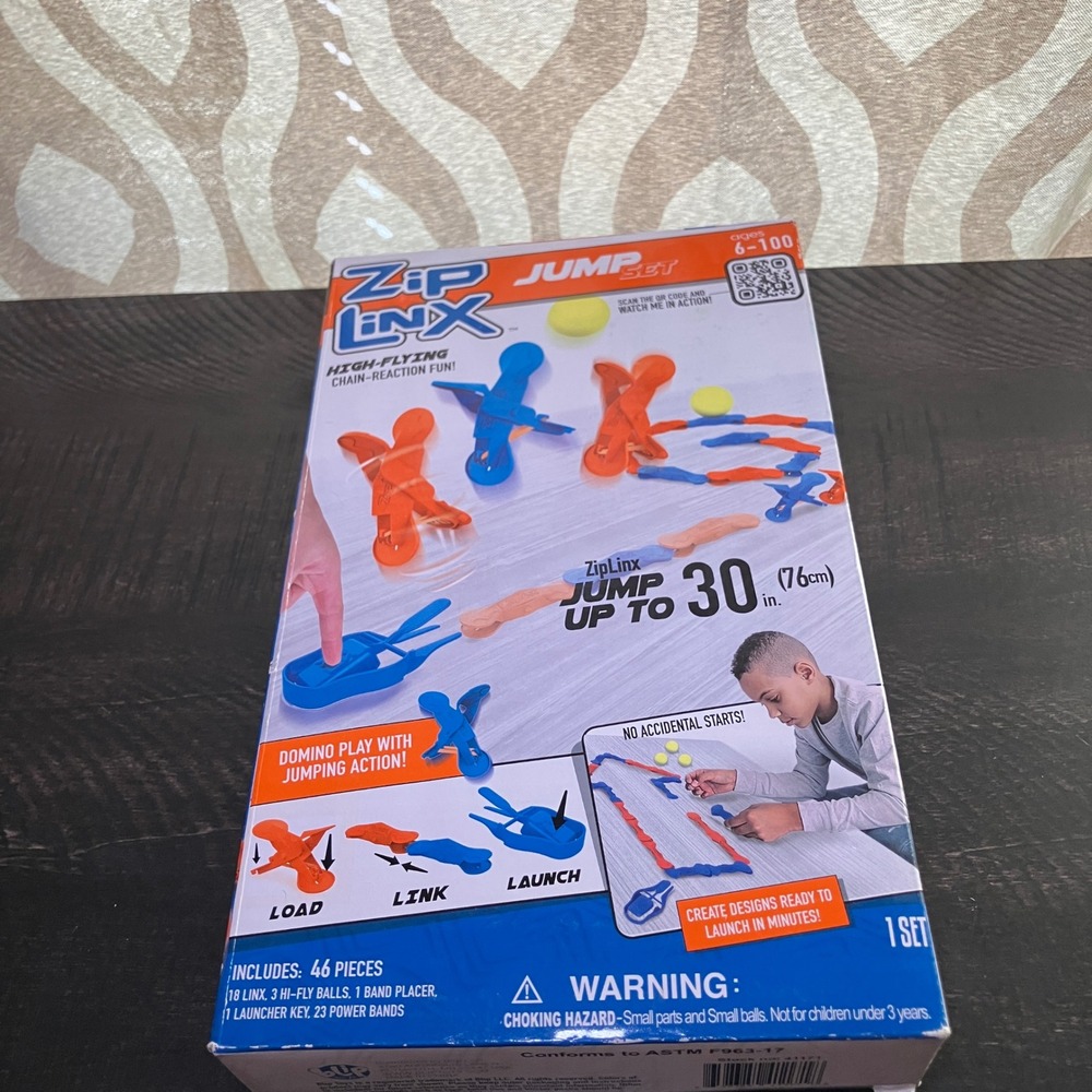 Zip Linx Jump Set High Flying Chain Reaction Fun Domino Play Toy Ages 6+ - Picture 2 of 6